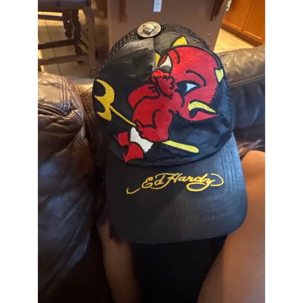 Vintage Ed Hardy Little Devil Trucker Cap